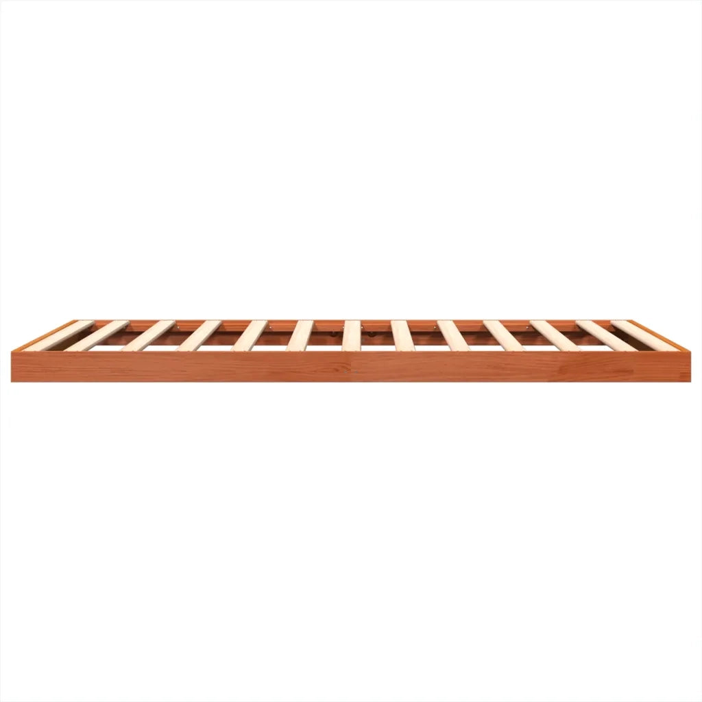 Giroletto-Struttura Letto Marrone Cera 135x190 cm in Legno Massello di Pino