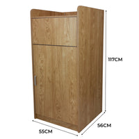 Contenitore Pattumiera Svuota Vassoi in Legno di Quercia Commerciale Capacità 100L