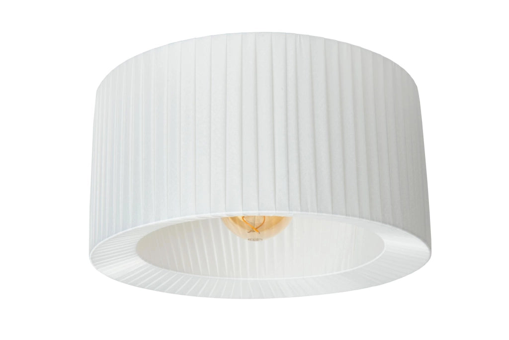 Plafoniera bianca rotonda 40cm tessuto E27 Lucide Fold