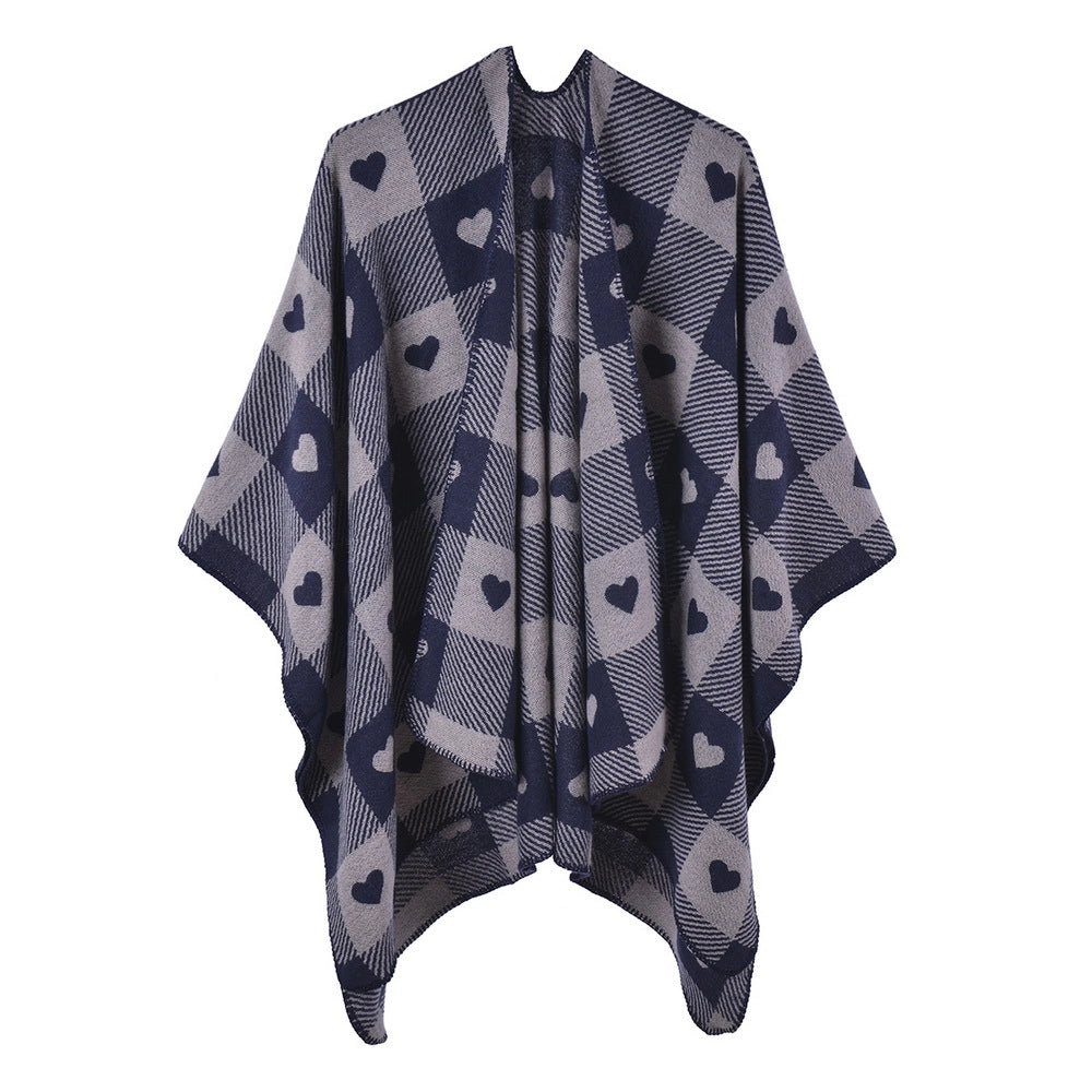 Nuovo cappotto-mantella da donna, scialle e sciarpa in cashmere eleganti e caldi