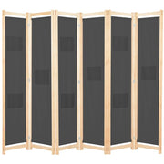 Divisorio divisorio mobile decorativo 6 pannelli grigio 240 x 170 x 4 cm tessuto 0802086