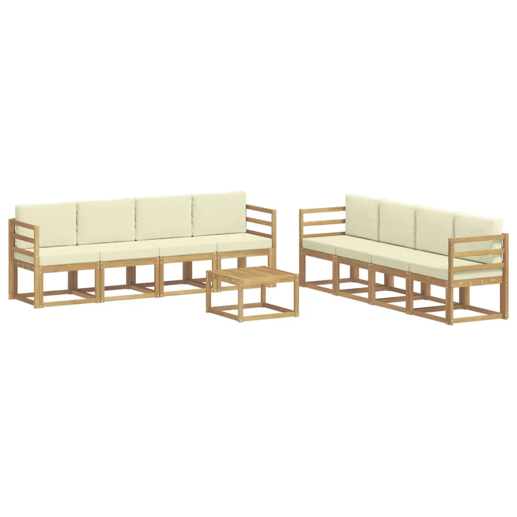 Set di divani da esterno con cuscino 9 pcs Bianco e Crema 3387404