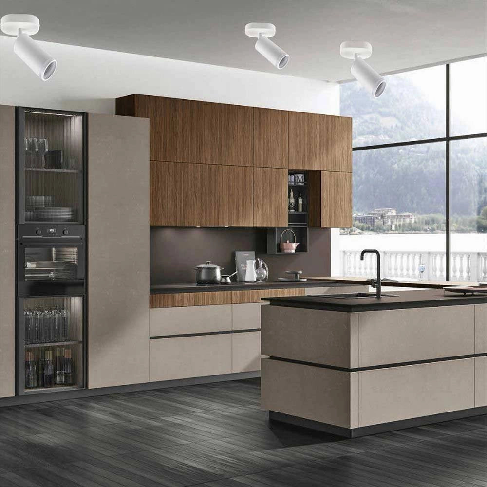 Trade Shop - Applique Plafoniera Orientabile Da Soffitto Parete 1 Diffusore Lampada Gu10 Ts-1 - Bianco