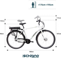 F.LLI SCHIANO E-MOON 28 " bicicletta elettrica per adulti, per uomo, con motore elettrico, a pedalata assistita, cambio