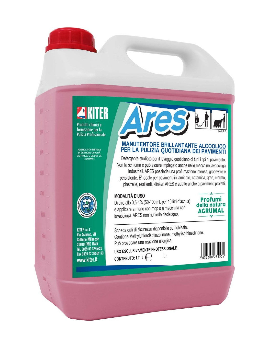 Ares 5 L Detergente Pavimenti Brillantante Profumato a Rapida Asciugatura | Kiter