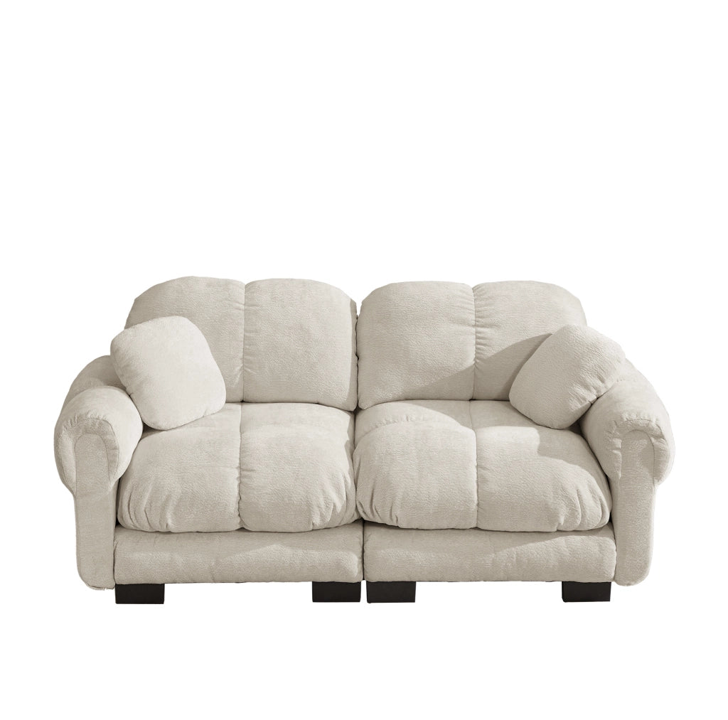 Divano modulare in chenille Light Khaki 190x86x90 cm