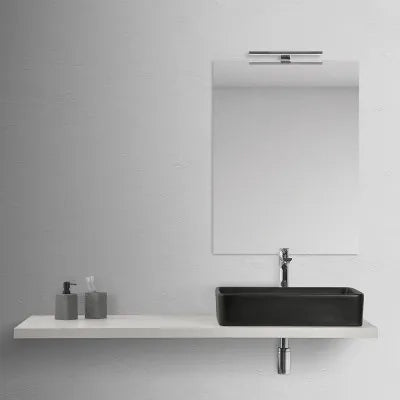 Mensolone bagno 140 cm grigio chiaro per lavabo da appoggio Master