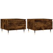2 pz Tavolini salotto | Tavolino da caff¨¨ | Tavolino da Soggiorno Rovere Fumo 50x46x35 cm Legno Multistrato