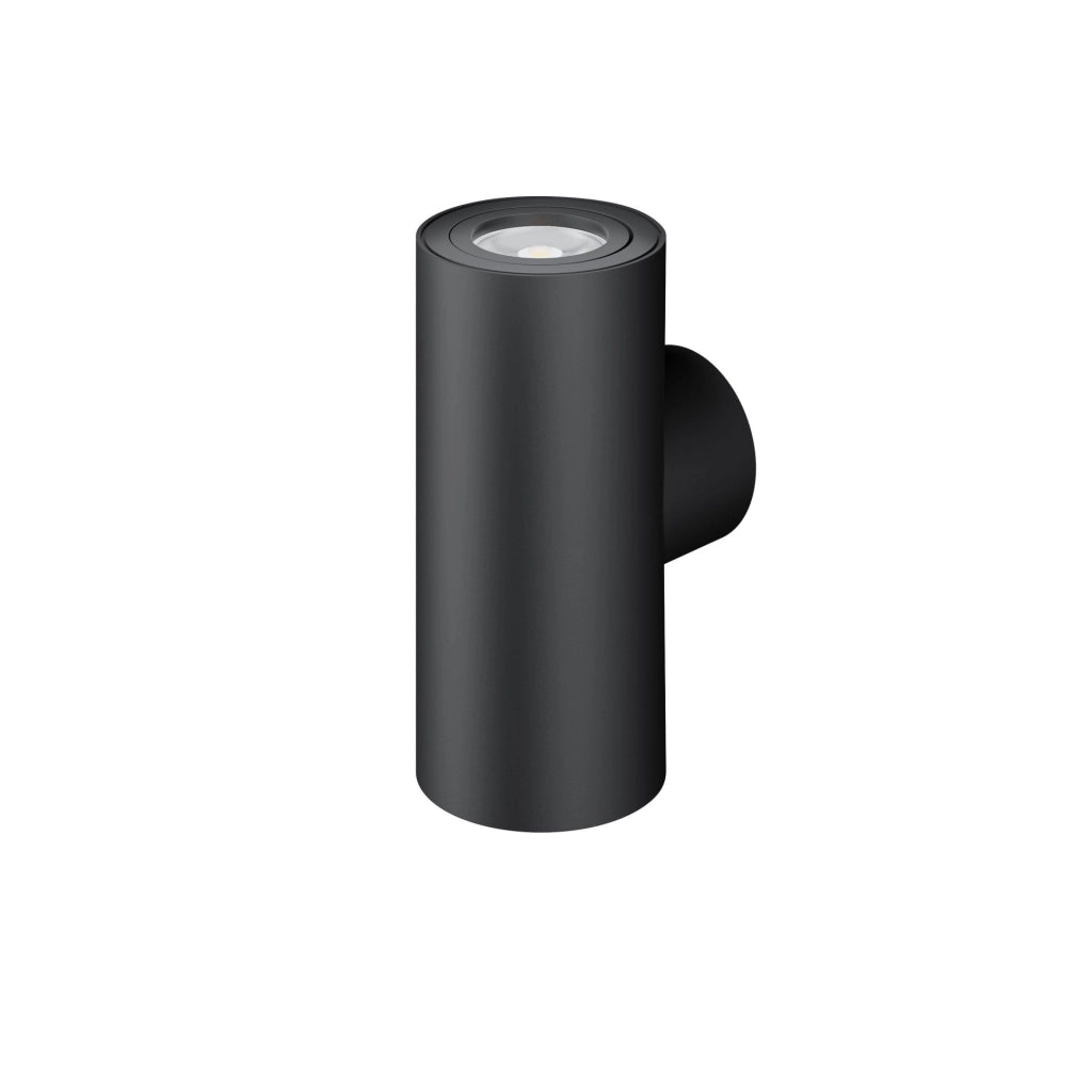 Applique LED ONE Dual 160mm Cilindrica a Doppia Emissione Luce GU10 Nero Opaco per Illuminazione Interni Moderna ed Elegante - Serie Wall Collection