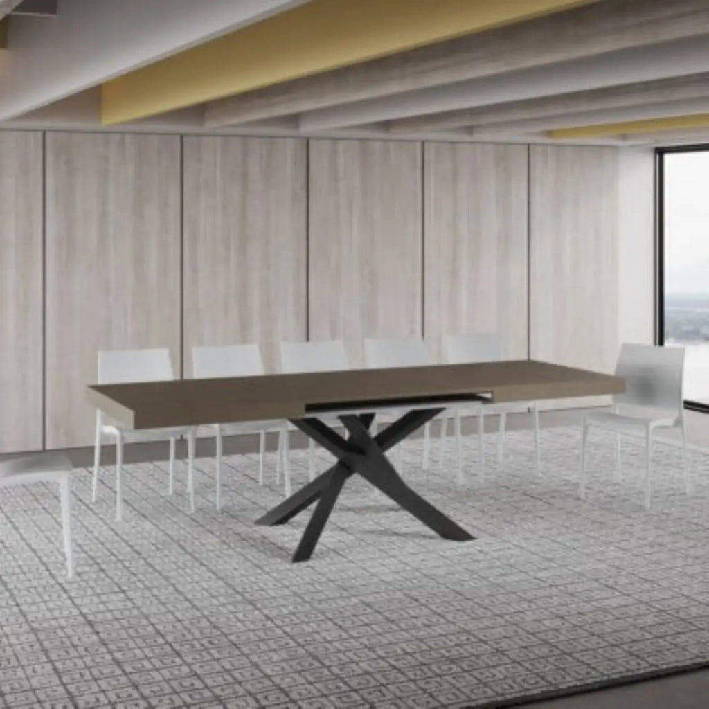 Tavolo allungabile 160/420x90 cm Volantis tortora gambe antracite