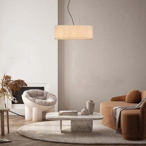 Lampadario scandinavo Narmin beige tessuto 3xE27 Rabalux
