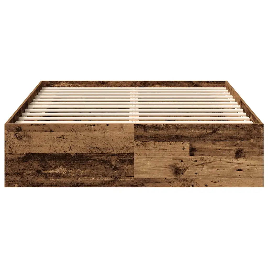 vidaXL Giroletto senza Materasso Legno Antico 120x190cm in Truciolato