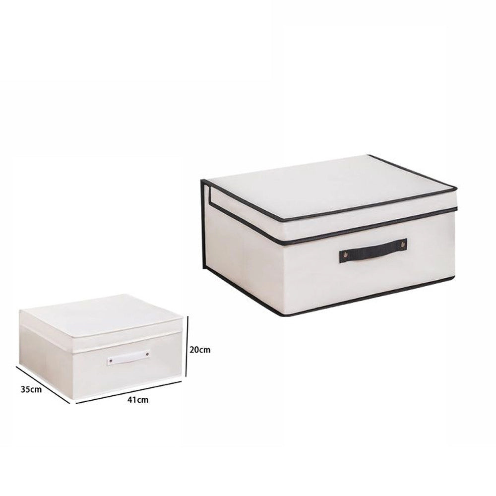 Trade Shop - Box Scatola Salvaspazio Armadio Contenitore Porta Oggetti Organizer 41x35x20 Cm -
