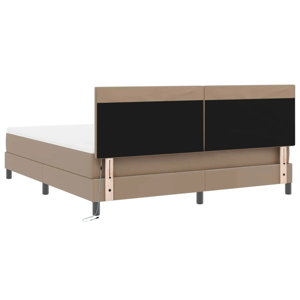 Letto a molle Cappuccino 180 x 200 cm Pelle sintetica 3339063