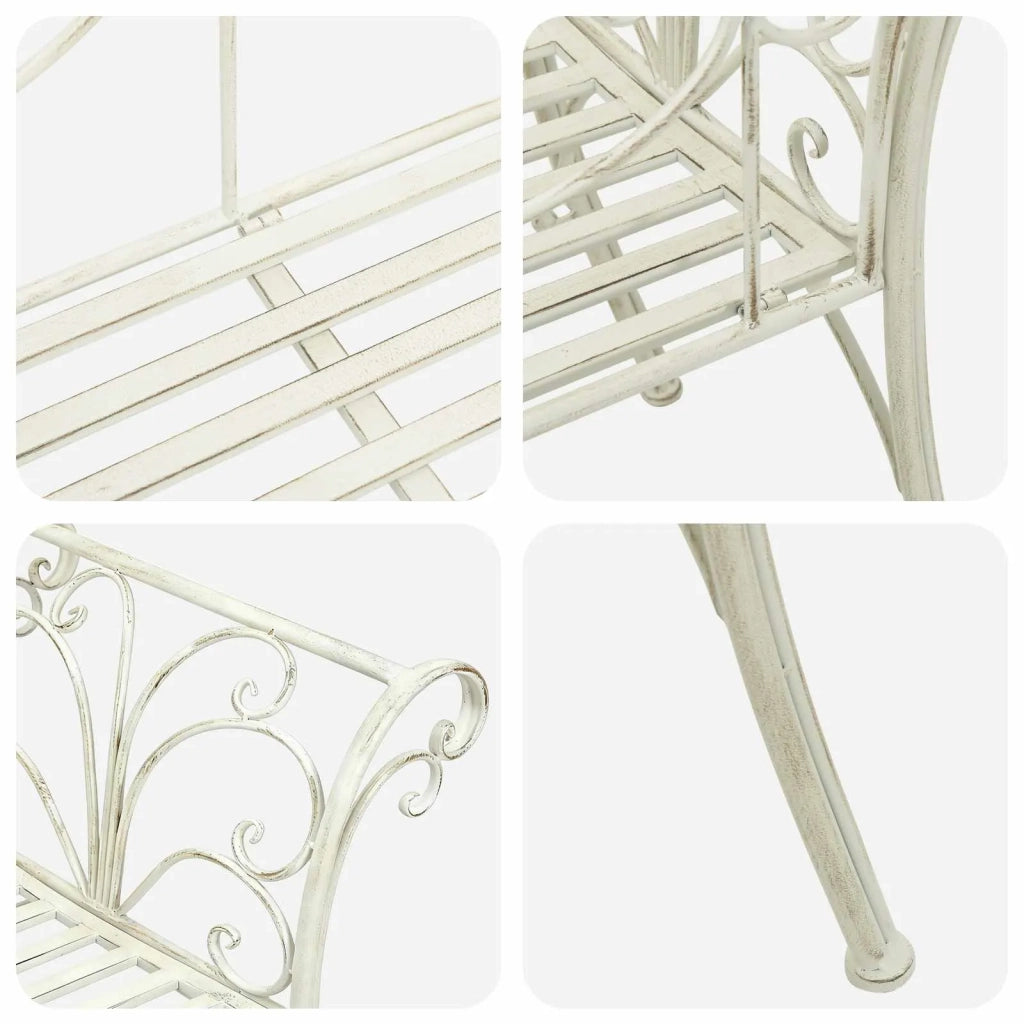 Panchina da giardino 2-Numero di posti 130 x 47 x 90 cm Acciaio 42029544