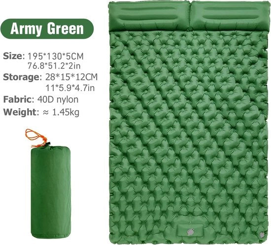 Matassa Inflabile 2 Persone - Letto Inflabile 2 Persone - Matassa Autoinflante - Piumone - Verde