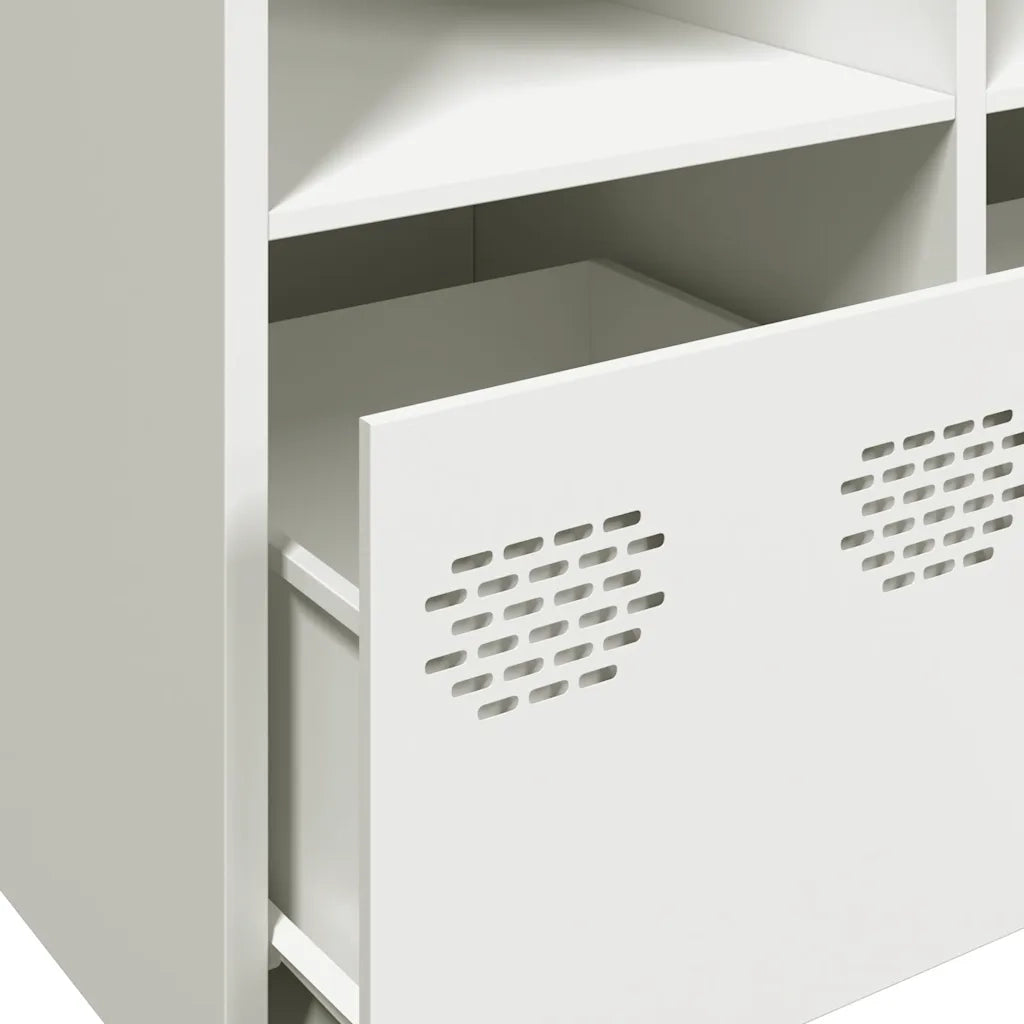 Credenza | Madia | Buffet da pranzo | Armadio da pranzo Bianca 135x39x73,5 cm in Acciaio Laminato a Freddo