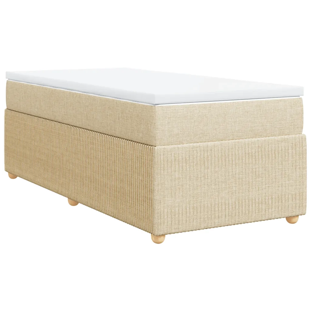 Giroletto a Molle con Materasso Crema 90x200 cm inTessuto