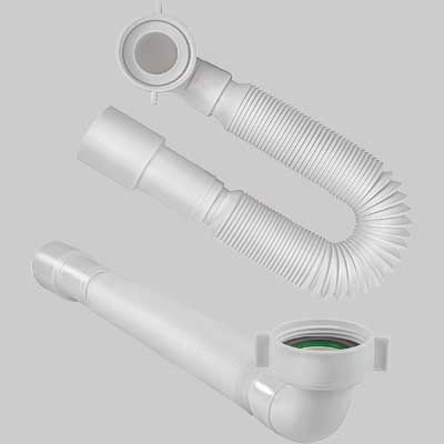 TUBO ESTENSIBILE E FLESSIBILE CON ATTACCO A GHIERA CURVO 11/2 x 40/50 - 1 pezzi - Idroweb
