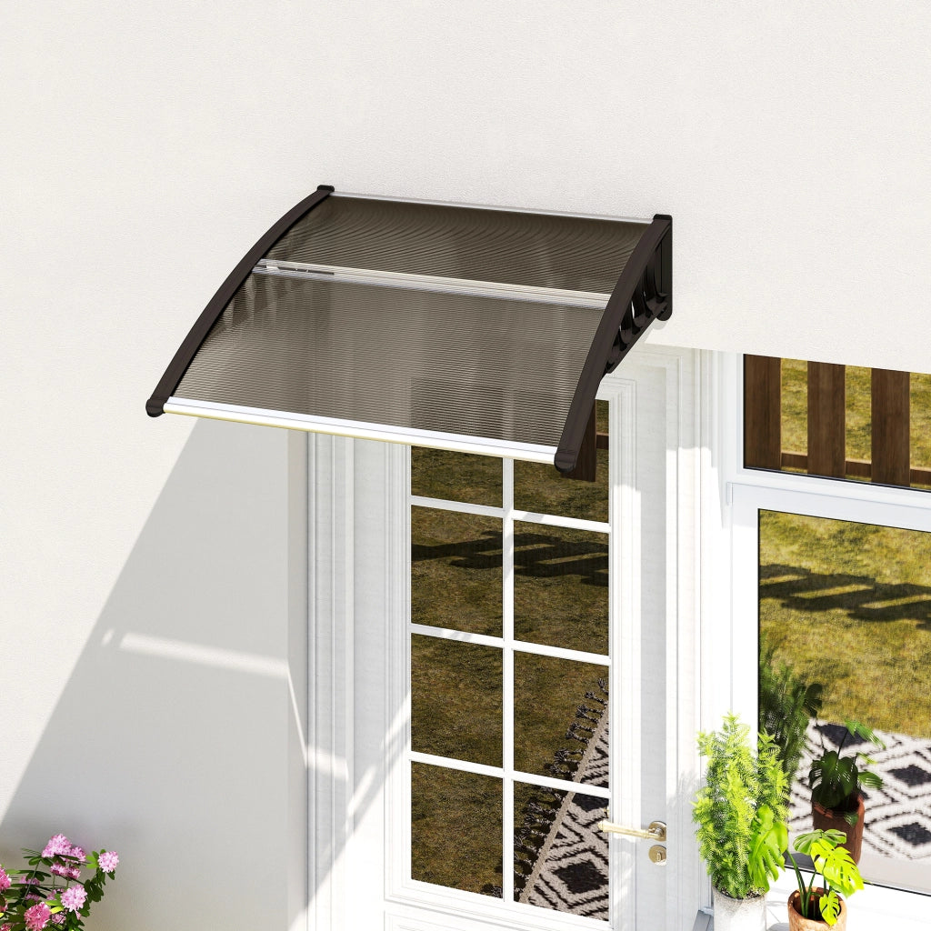 Tettoia Esterna in Policarbonato ¨C zephmum ¨C Marrone 103x96.5x27cm