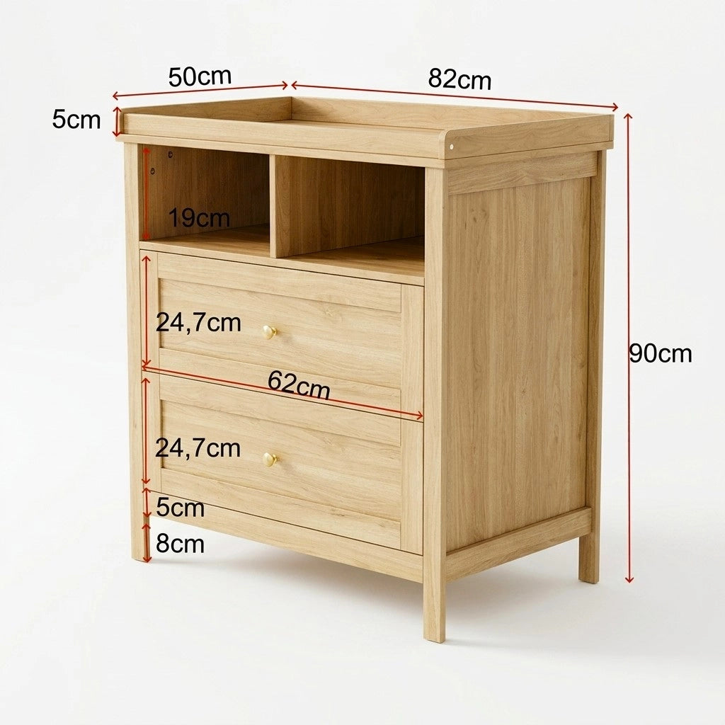 CASSETTIERA FASCIATOIO con piano removibile 82x50x90 cm MDF naturale