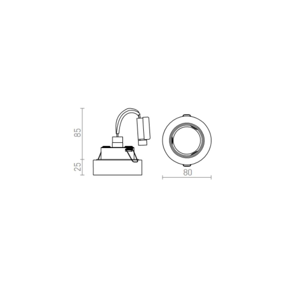 Faretto BIANCA SQ da incasso vetro opalino 230V GU10 50W