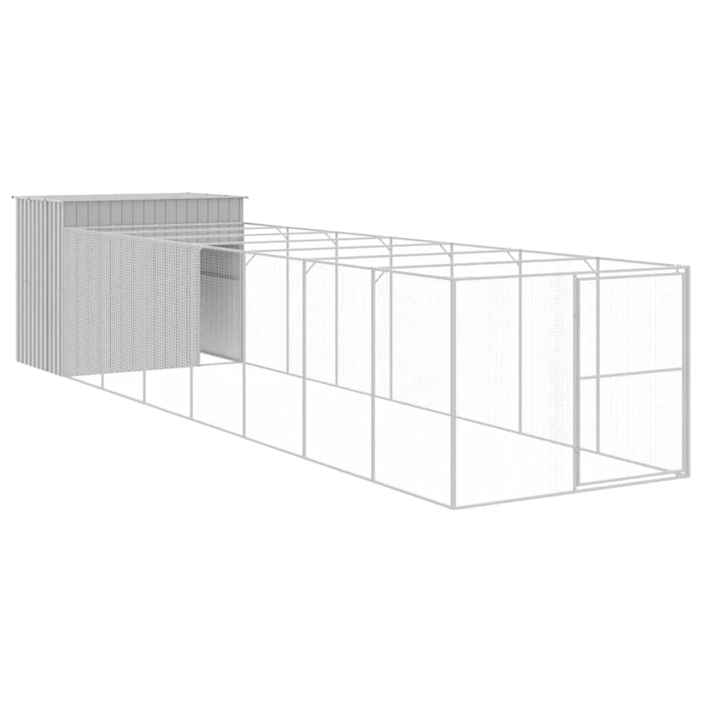 Cuccia per cani con recinto chiaro 214 x 865 x 181 cm grigio 02_0043512