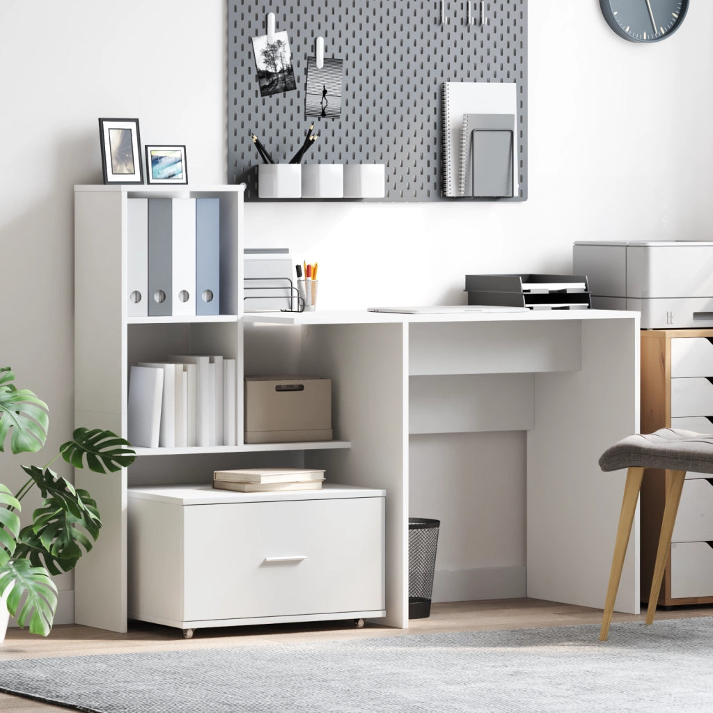 Armadio con cassetti su ruote Bianco 55x45x33.5 cm Legno ingegnerizzato