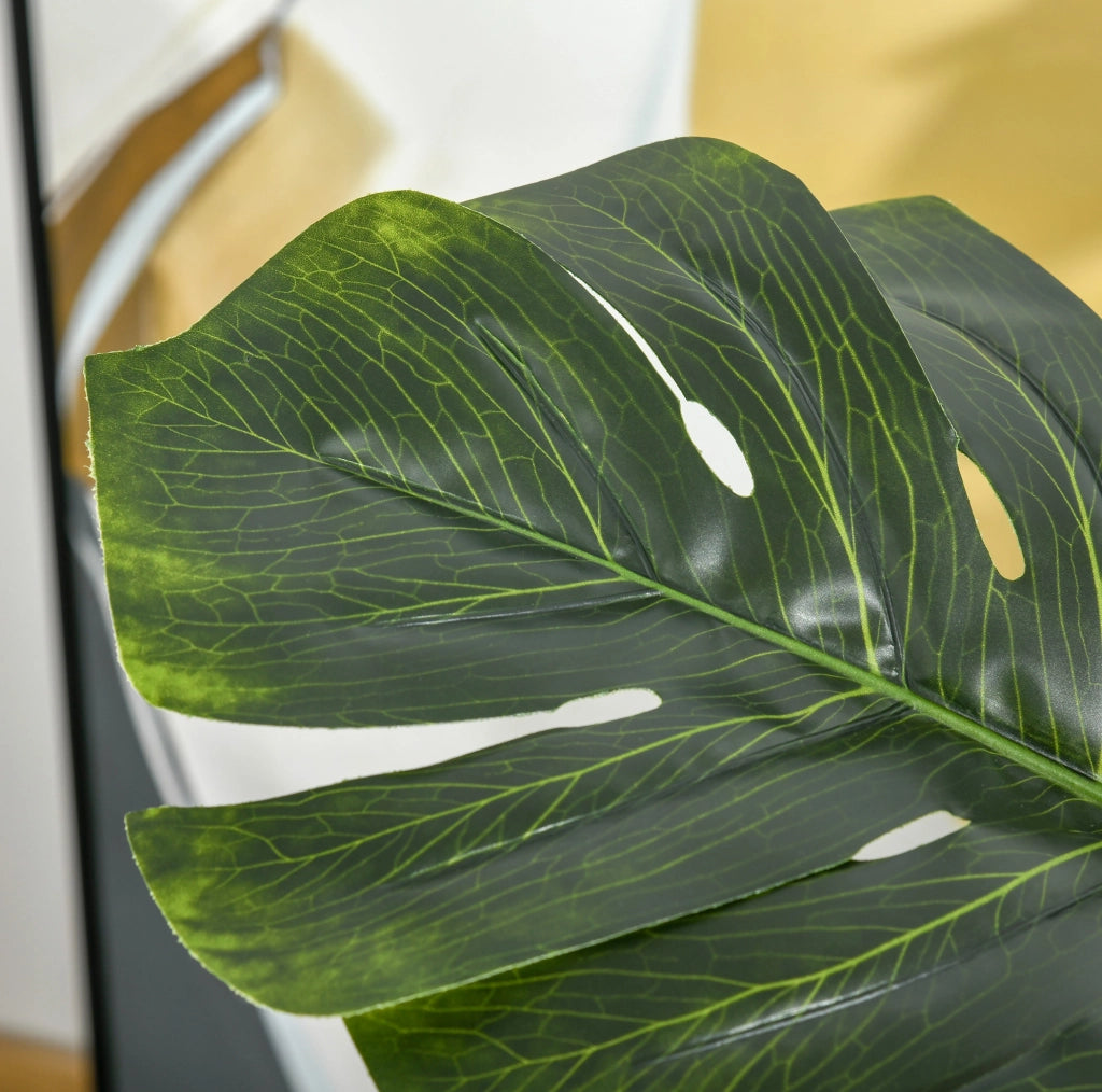 Pianta artificiale Monstera 110 cm con vaso in plastica, decorazione per interni ed esterni