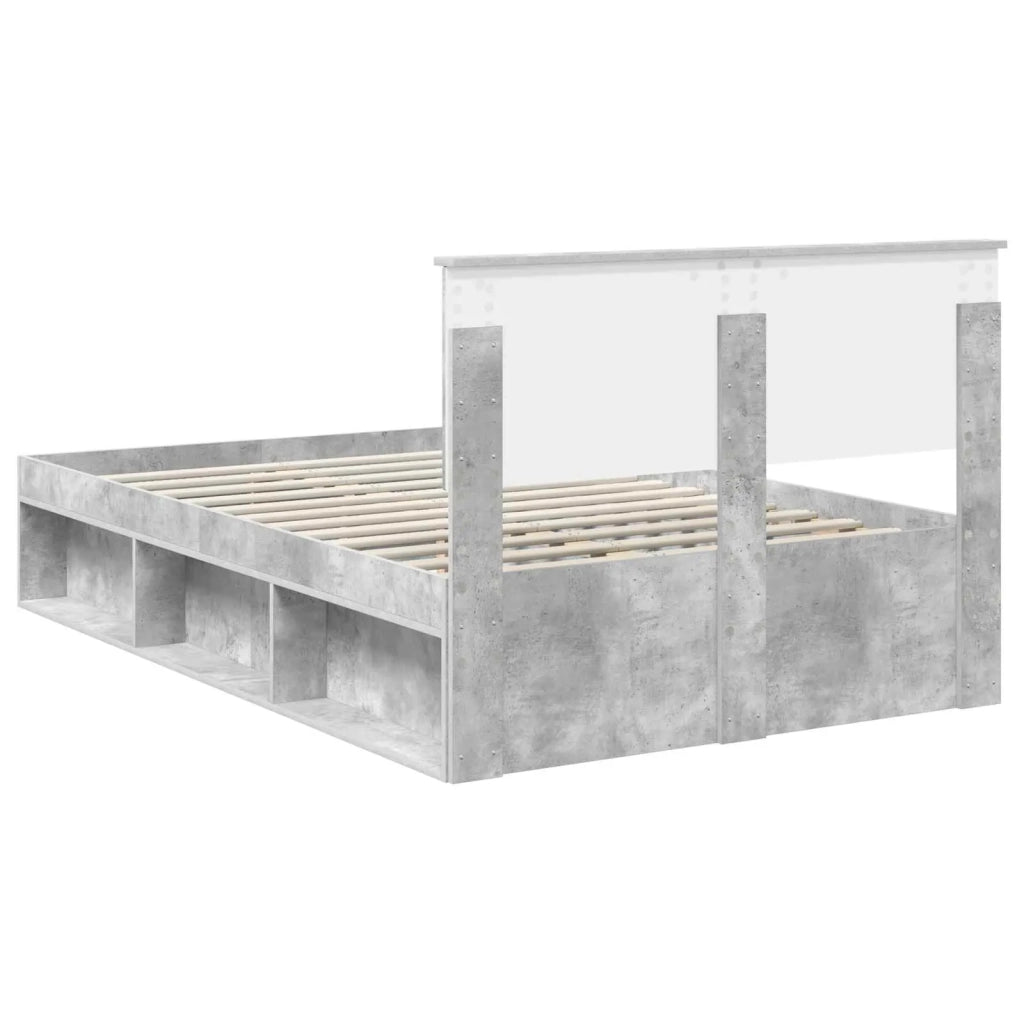 Struttura del letto con testiera Grigio Concretè 135 x 190 cm 3407889