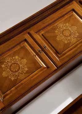Parete attrezzata porta tv in legno bassano l.298 p.56 h.237
