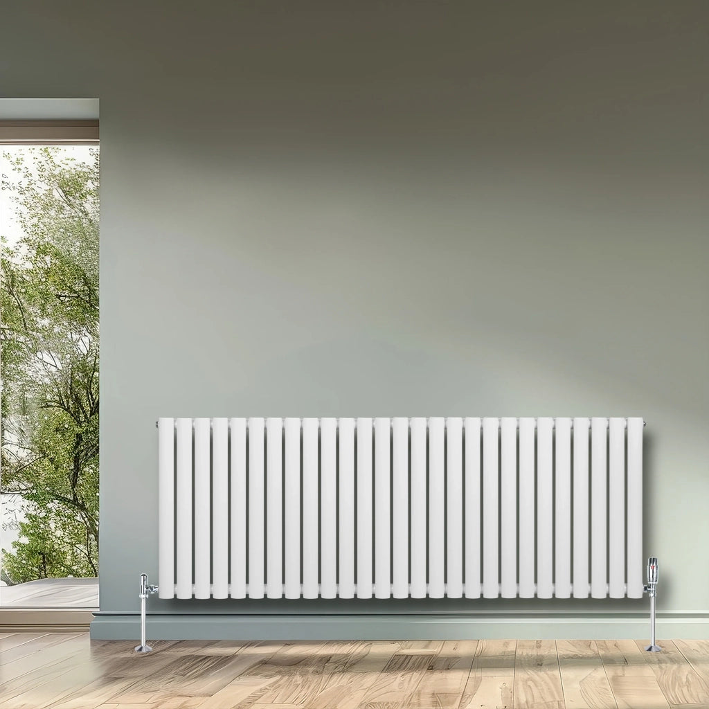 Radiatore Orizzontale Design Ovale Colonna Singola Bianco 600x1620 mm