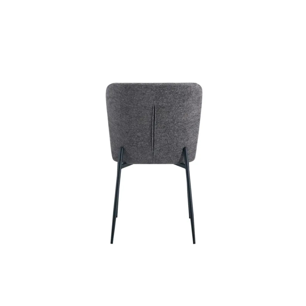 Set di 2 sedie LISE - Tessuto grigio scuro - Piedi in metallo - Comfort moderno - Design sobrio ed elegante