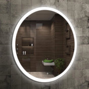 Specchio circolare da bagno da 50 cm con illuminazione LED, specchio circolare da bagno con interruttore a tocco, specchio circolare con illuminazione LED di retroilluminazione naturale bianca