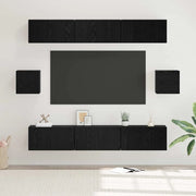 Set mobile TV 8 pz-Credenza per TV Rovere Nero Legno multistrato 537515