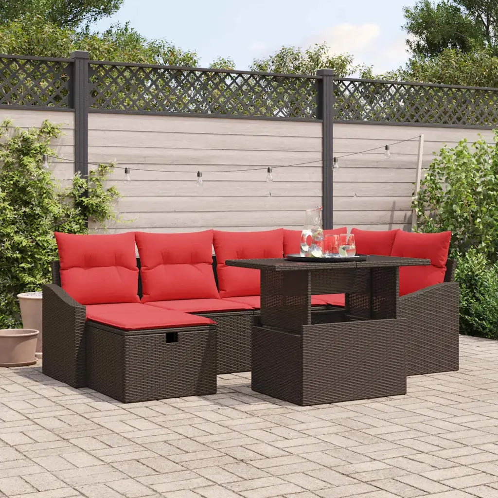 Set Divano da Giardino 7 pz polyrattan 3359841