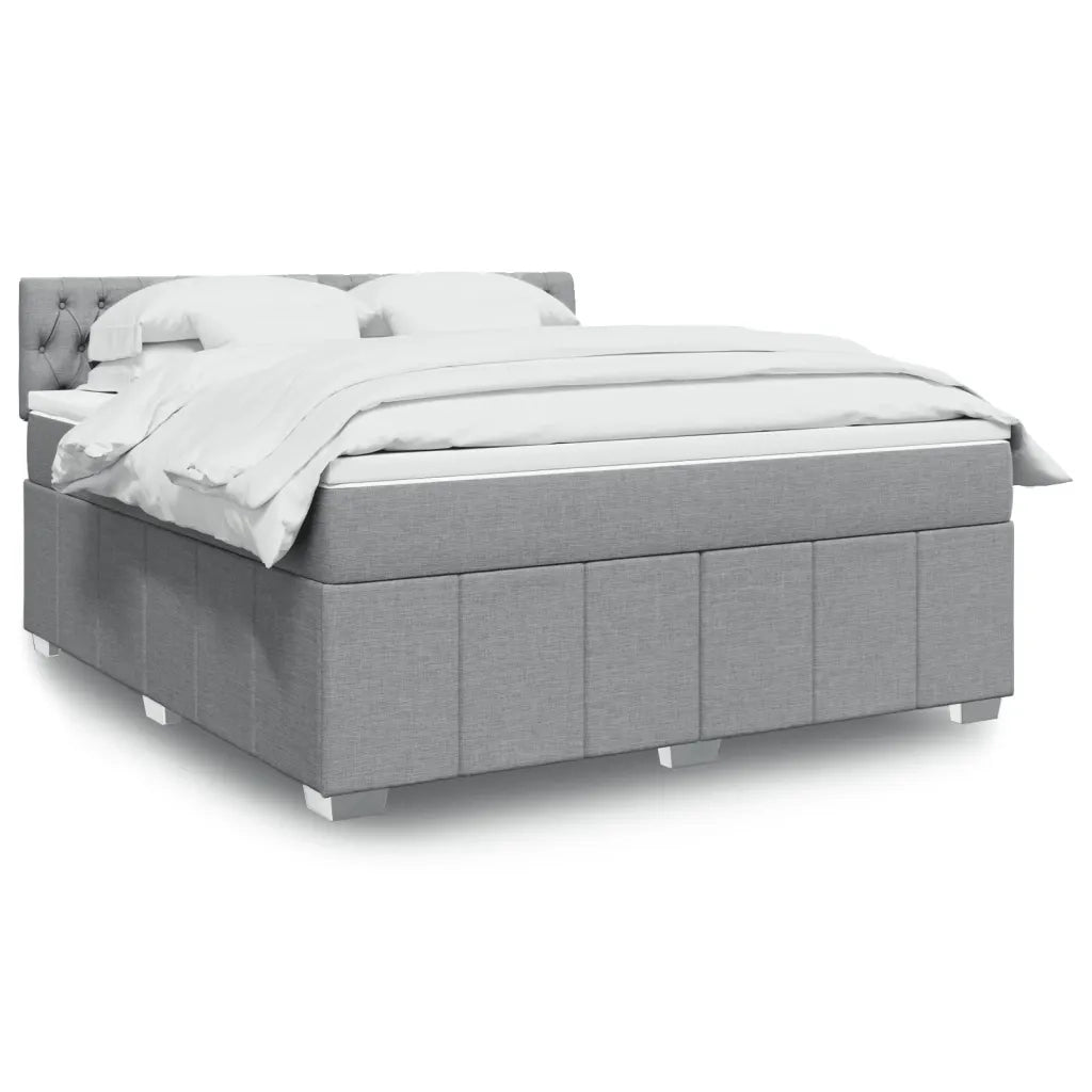 Giroletto a Molle con Materasso Grigio Chiaro180x200 cm Tessuto