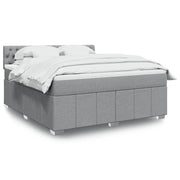 Giroletto a Molle con Materasso Grigio Chiaro180x200 cm Tessuto