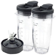 Accessori di ricambio per frullatore - Bicchiere da 710 ml - Adatto per frullatore da 1500W (2 bicchieri, 2 coperchi, 1 base)