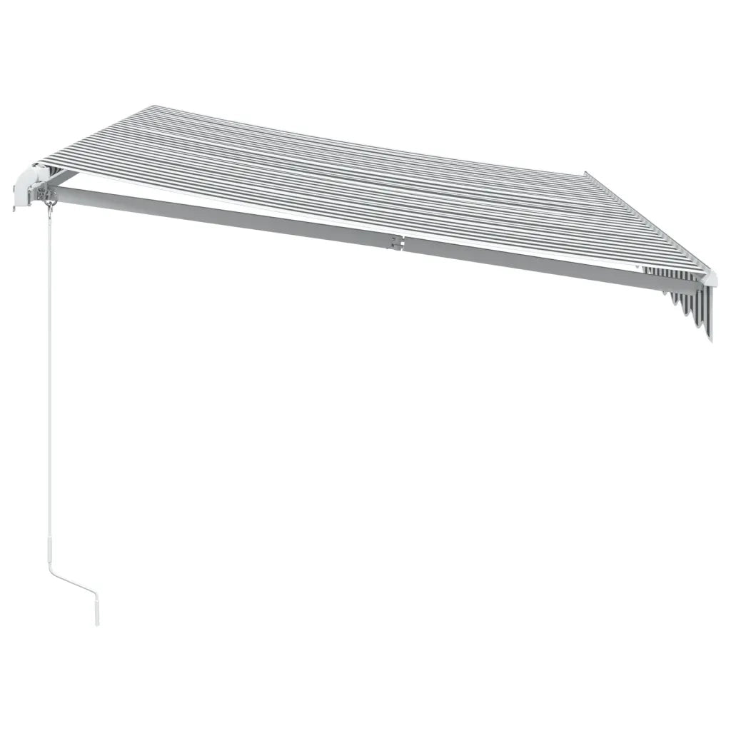 Tenda da Sole Retrattile Manuale con LED-Tenda parasole per Patio Antracite e Bianco 200610