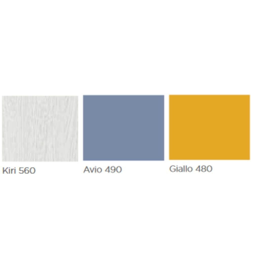 Cameretta soppalco con 3 letti Milly kiri avio giallo