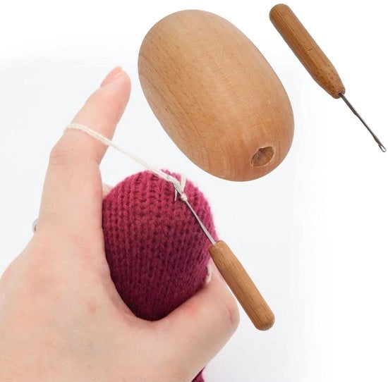 Stop Ei in Legno - Materiale Sostenibile di Quercia - Prodotto a Forma di Uovo - Accessorio per la Sartoria - Indicatore di Pressione per Abbigliamento