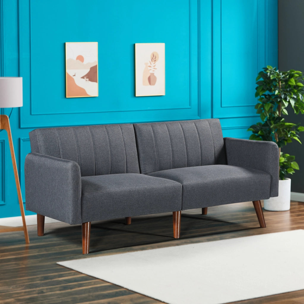 Divano Letto Malå Reclinabile con Zona di Riposo 89x157 cm - Grigio [en.casa]