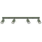 Lampada da soffitto e da parete Ring Series a 4 luci in acciaio verde oliva, GU10