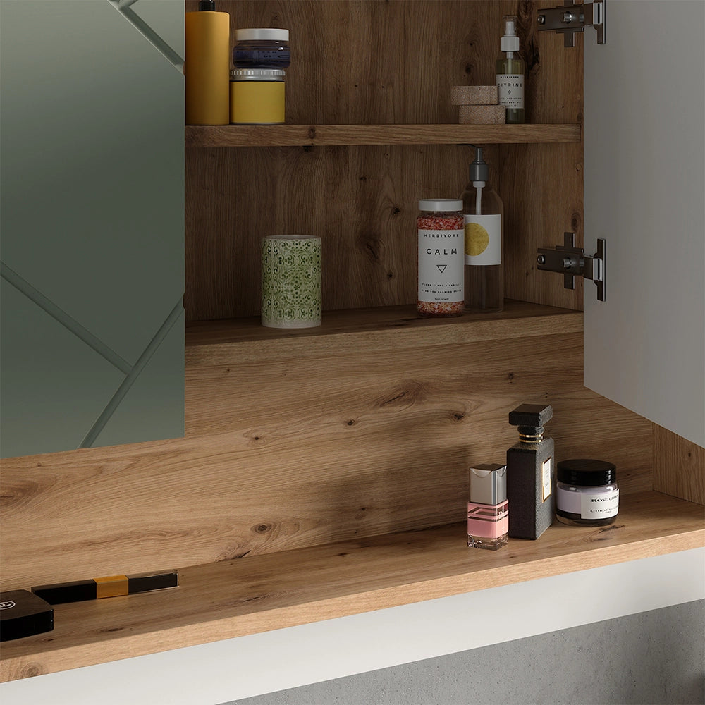 Vicco Specchio contenitore bagno Verde salvia 80.1 x 55 cm