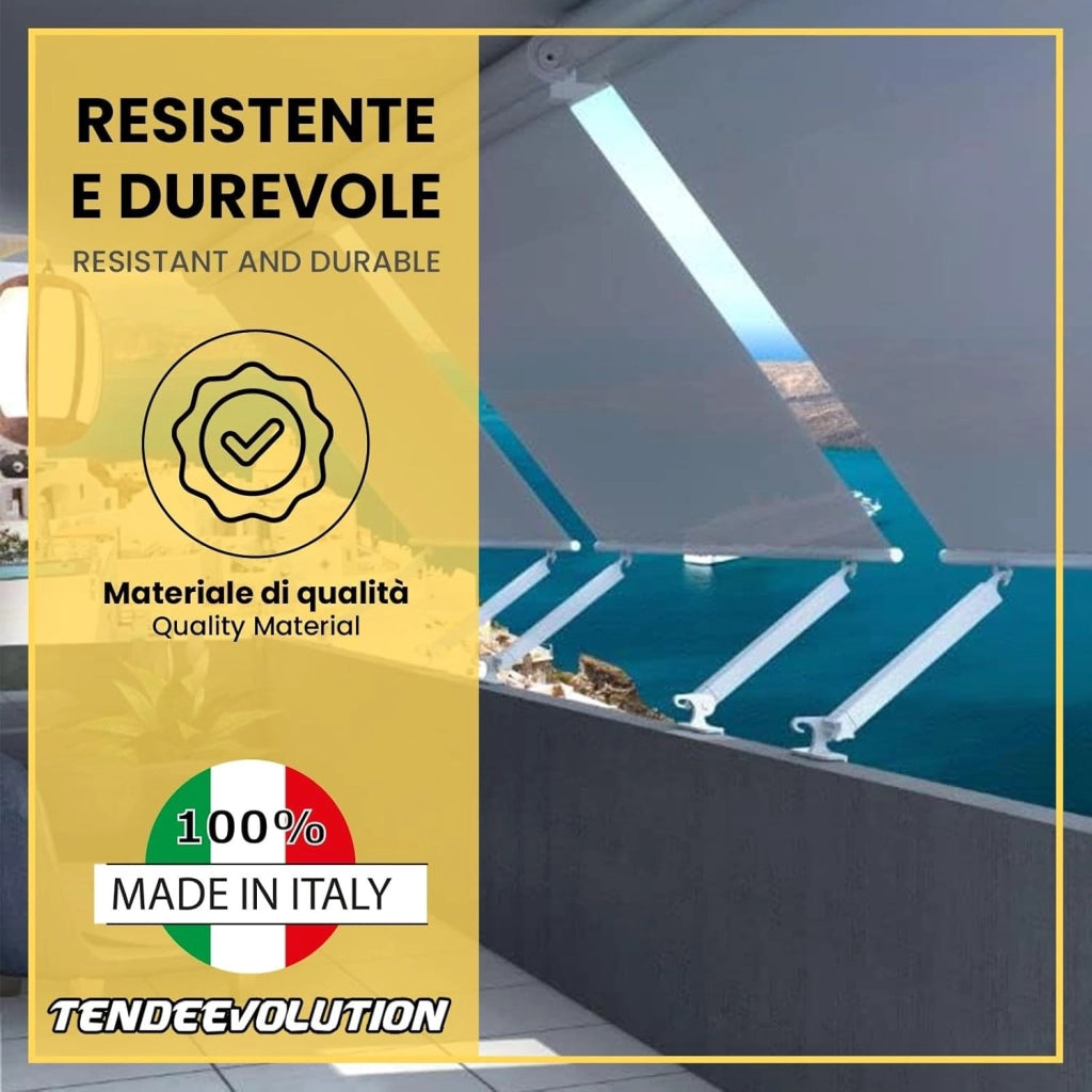 Coppia Braccetti Alluminio 70cm | Tenda da Sole a Caduta | Avorio | Regolabile & Resistente