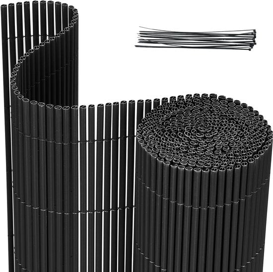 Schermo di privacy in PVC 0,8x3m per separazione di giardino e terrazza, resistente al vento e al tempo, resistente ai raggi UV, colore antracite