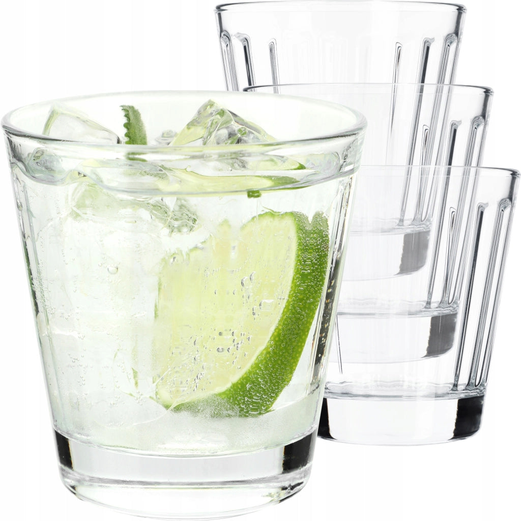 Bicchieri KADAX per bevande, whisky, succhi di frutta, set da 4 bicchieri, 175 ml