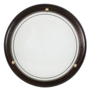 Plafoniera Candellux Wenge legno vetro bianco 30cm E27
