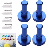 Montaggio di parete in alluminio per giacca e cappotto - Set di 4 - Blu
